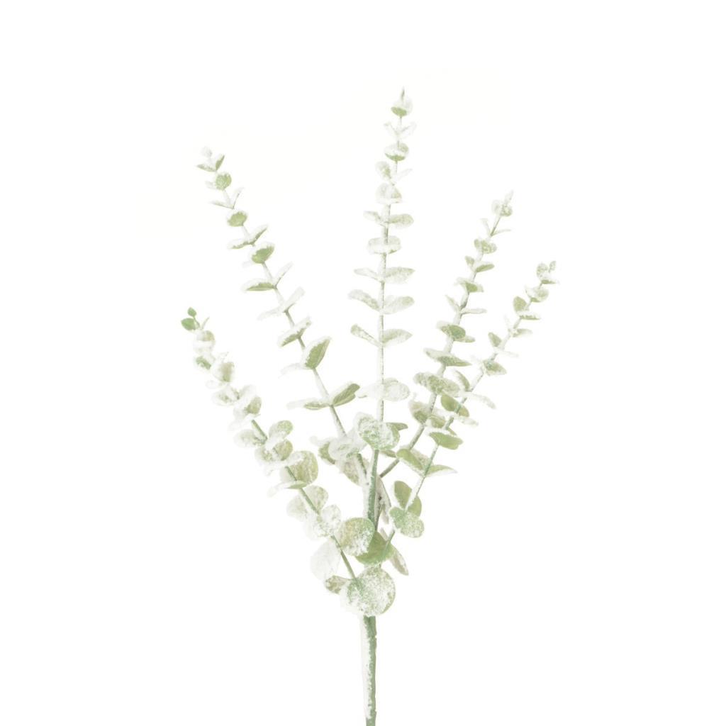 3lü Set Yapay Çiçek Pastel Karlı Okaliptus 48cm 5Dallı Uzun Dal Eucalyptus