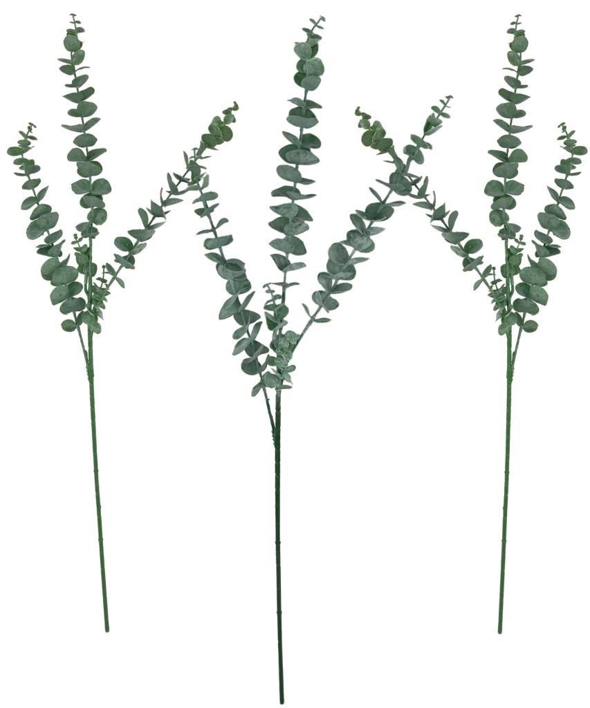 3lü Set Yapay Çiçek Pastel Yeşil Okaliptus 3Dallı Uzun Dal 76cm Eucalyptus