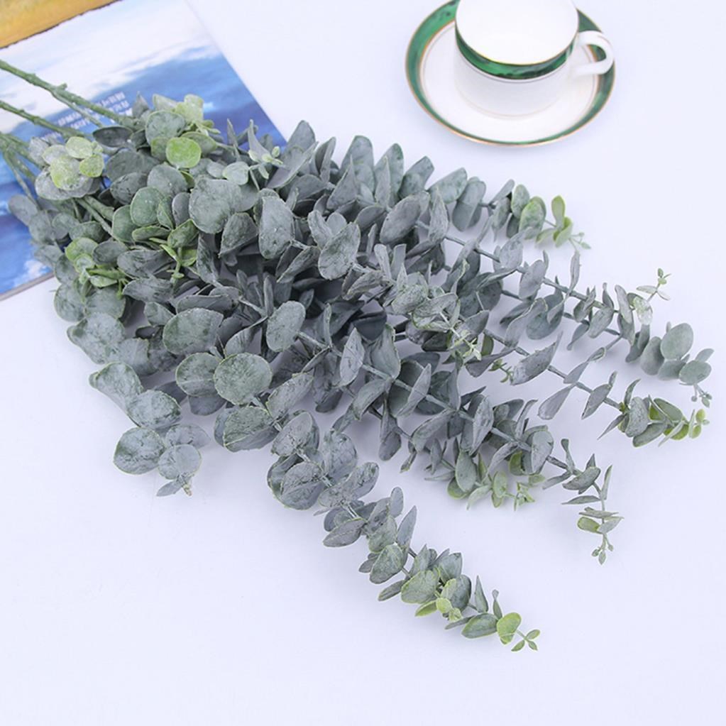 3lü Set Yapay Çiçek Pastel Yeşil Okaliptus 3Dallı Uzun Dal 76cm Eucalyptus