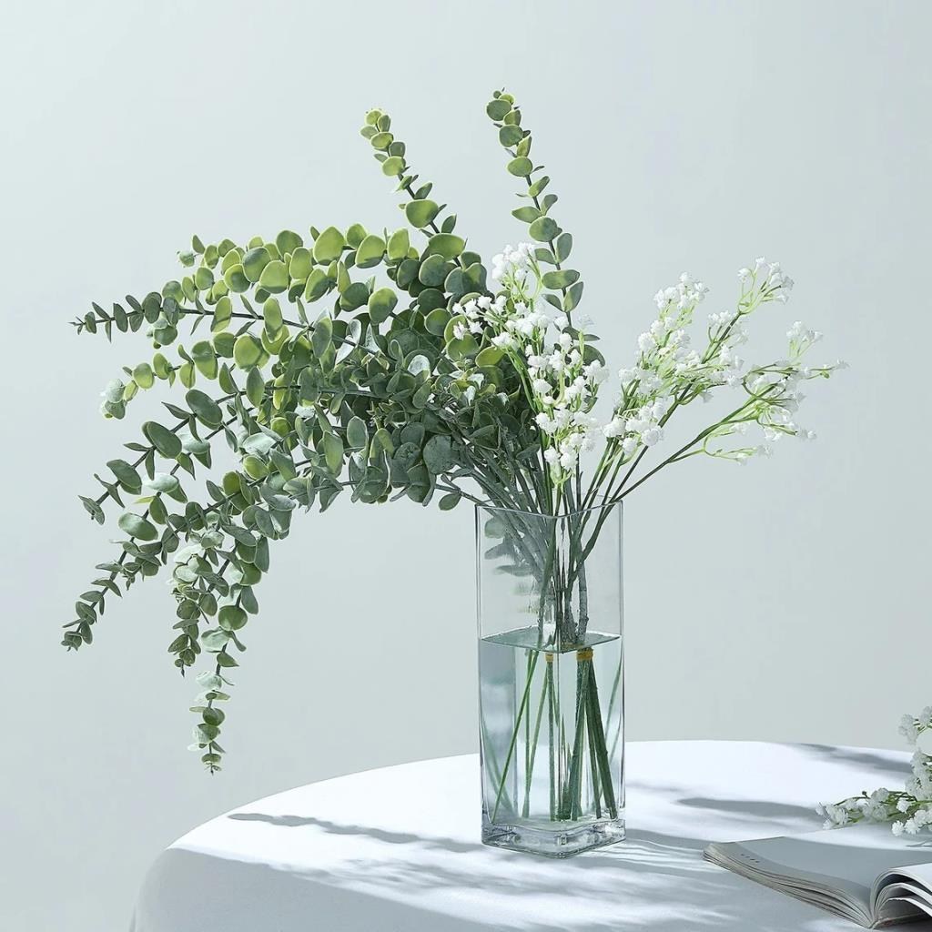 3lü Set Yapay Çiçek Pastel Yeşil Okaliptus 3Dallı Uzun Dal 76cm Eucalyptus