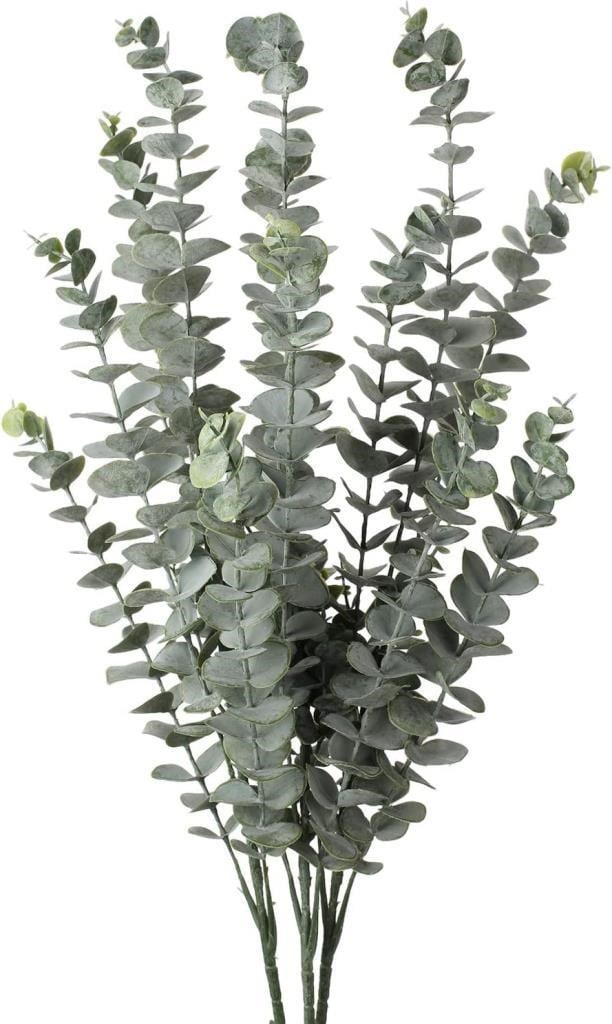 3lü Set Yapay Çiçek Pastel Yeşil Okaliptus 3Dallı Uzun Dal 76cm Eucalyptus