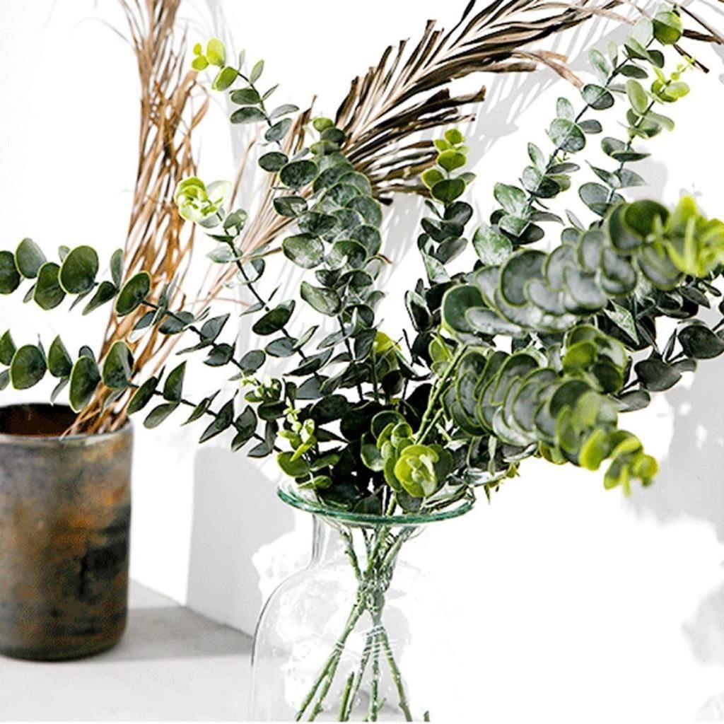 3lü Set Yapay Çiçek Pastel Yeşil Okaliptus 3Dallı Uzun Dal 76cm Eucalyptus