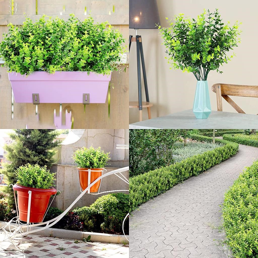 3lü Set Yapay Çiçek Şimşir Demet Garnitür Yeşil Aradal Dekoratif Yapay Bitki