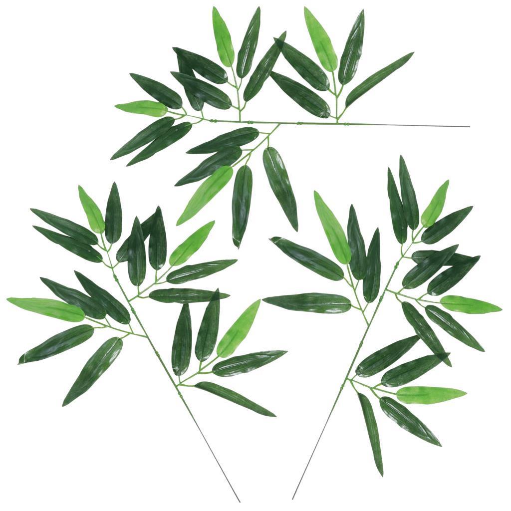 3lü Set Yapay Çiçek Tekli Bambu Yaprağı Ağaç Yaprağı 3adet Tekdal