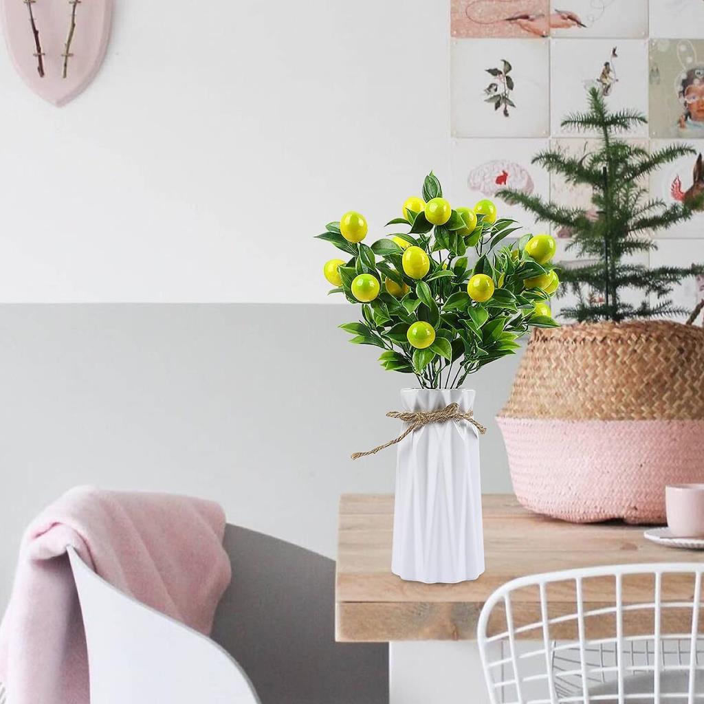 3lü Set Yapay Limon Demeti Yapay Çiçek 30*20cm Yeşil Yapraklı 