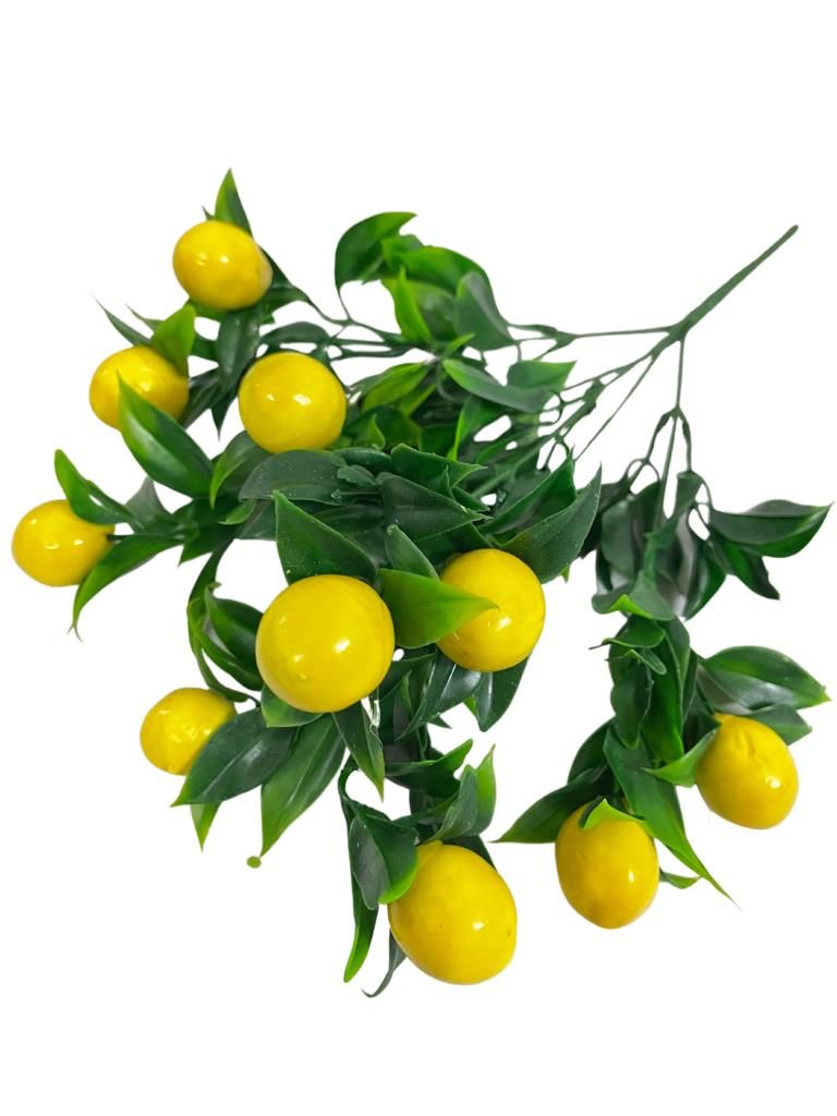 3lü Set Yapay Limon Demeti Yapay Çiçek 30*20cm Yeşil Yapraklı 