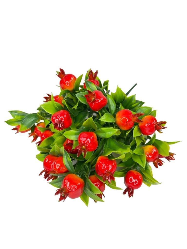 3lü Set Yapay Nar Demeti Yapay Çiçek 30*20cm Yeşil Yapraklı 