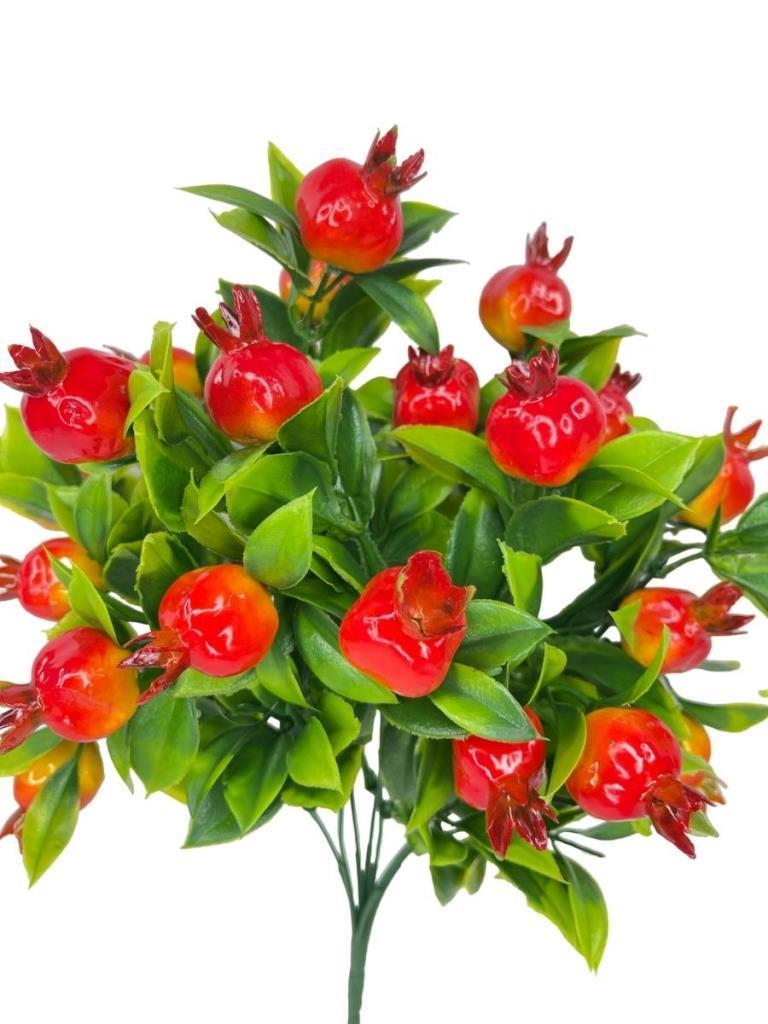 3lü Set Yapay Nar Demeti Yapay Çiçek 30*20cm Yeşil Yapraklı 