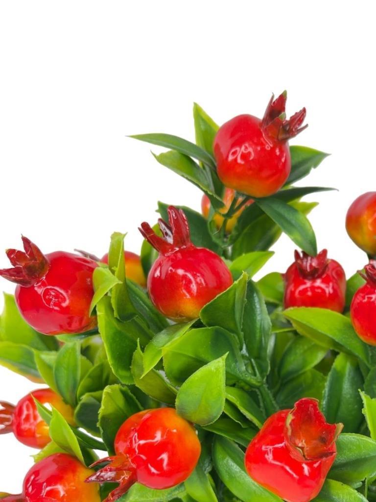 3lü Set Yapay Nar Demeti Yapay Çiçek 30*20cm Yeşil Yapraklı 