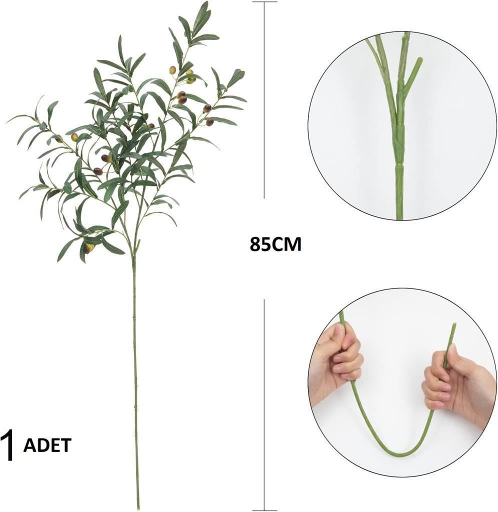 3lü Set Yapay Zeytin Dalı Uzun Dal 85cm