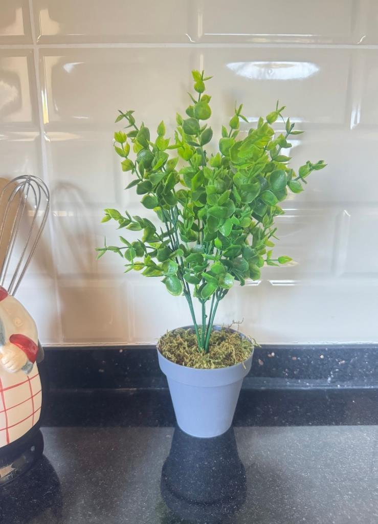 4lü Set Yapay Çiçek Mini Saksıda Yeşil Bitkiler 30cm