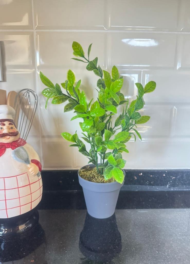 4lü Set Yapay Çiçek Mini Saksıda Yeşil Bitkiler 30cm