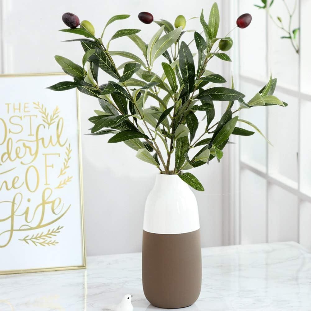 4lü Set Yapay Zeytin Dalı 45cm 4 Meyveli Yapay Çiçek