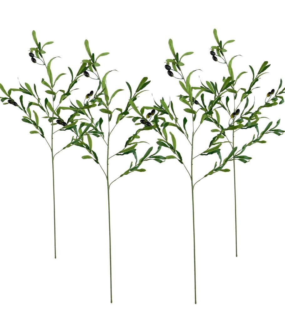 4lü Set Yapay Zeytin Dalı  Uzun Dallı 90cm 6 Meyveli