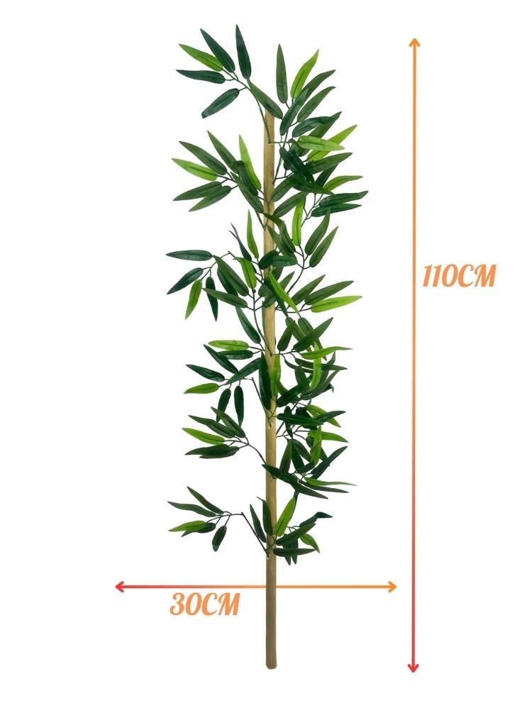 5li Set Yapay Bambu Sopası 12 Yapraklı 110cm Yapay Çiçek Bambu Duvarı Separatör Çiçeği Yapay Çiçek