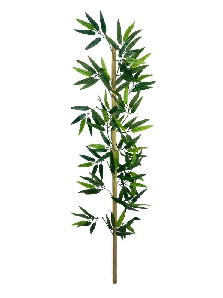 5li Set Yapay Bambu Sopası 12 Yapraklı 110cm Yapay Çiçek Bambu Duvarı Separatör Çiçeği Yapay Çiçek