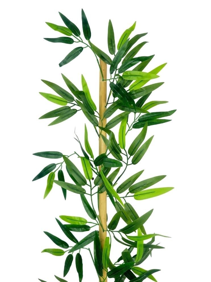 5li Set Yapay Bambu Sopası 14 Yapraklı 130cm Yapay Çiçek Bambu Duvarı Separatör Çiçeği Yapay Çiçek