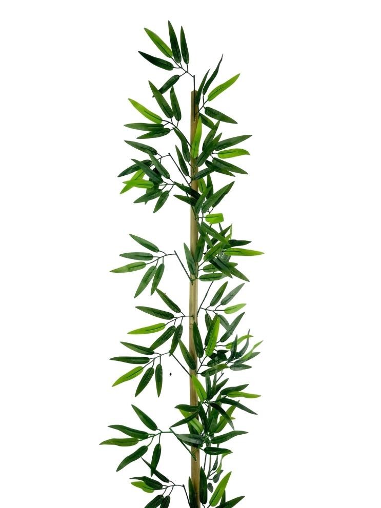 5li Set Yapay Bambu Sopası 16 Yapraklı 150cm Yapay Çiçek Bambu Duvarı Separatör Çiçeği Yapay Çiçek