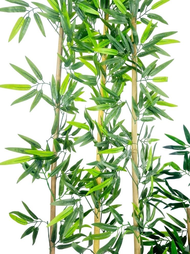 5li Set Yapay Bambu Sopası 16 Yapraklı 150cm Yapay Çiçek Bambu Duvarı Separatör Çiçeği Yapay Çiçek