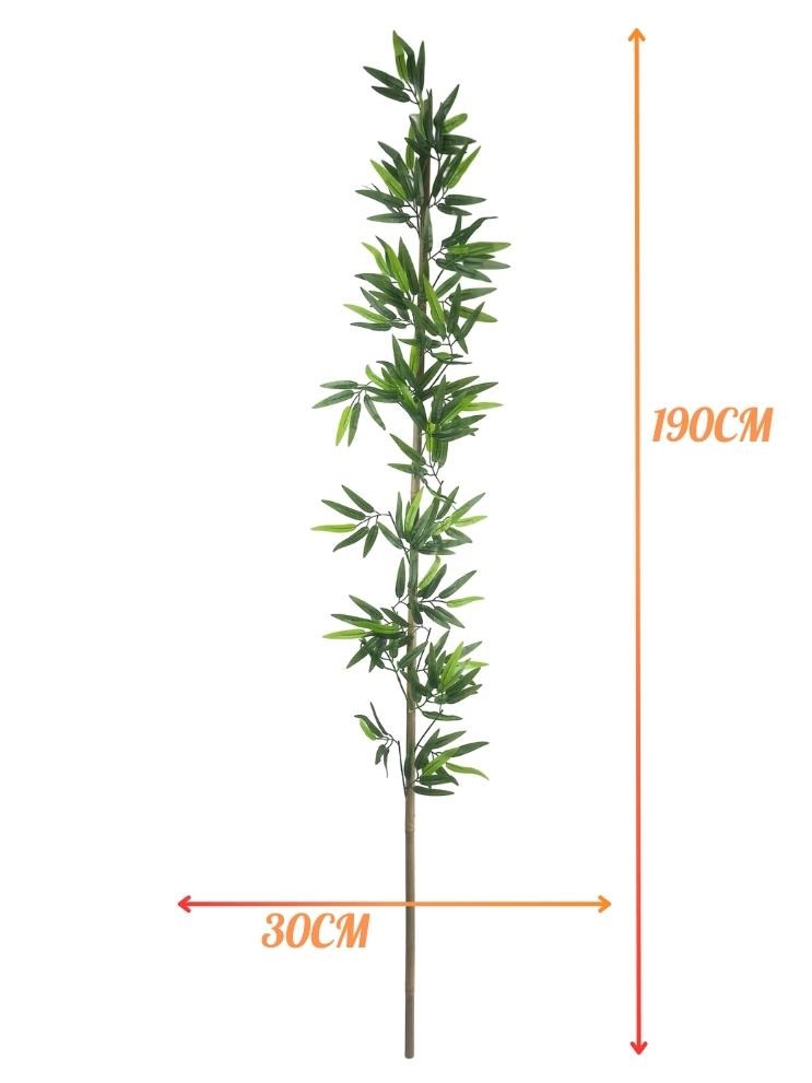 5li Set Yapay Bambu Sopası 20 Yapraklı 190cm Yapay Çiçek Bambu Duvarı Separatör Çiçeği Yapay Çiçek
