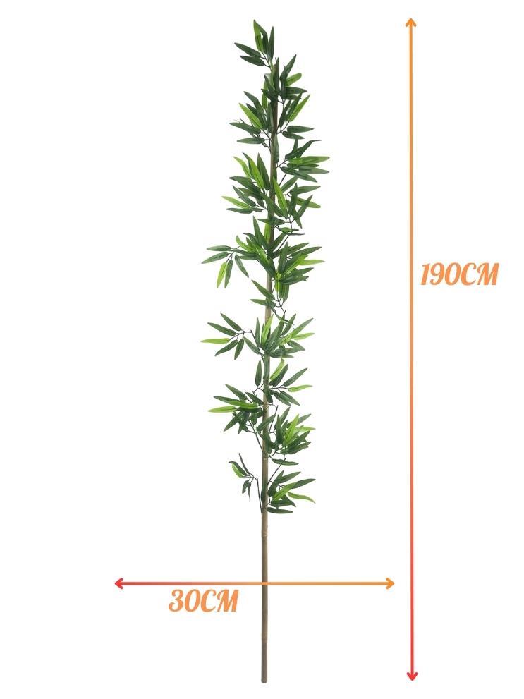 5li Set Yapay Bambu Sopası 20 Yapraklı 190cm Yapay Çiçek Bambu Duvarı Separatör Çiçeği Yapay Çiçek