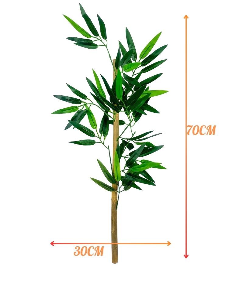 5li Set Yapay Bambu Sopası 8 Yapraklı 70cm Yapay Çiçek Bambu Duvarı Separatör Çiçeği Yapay Çiçek