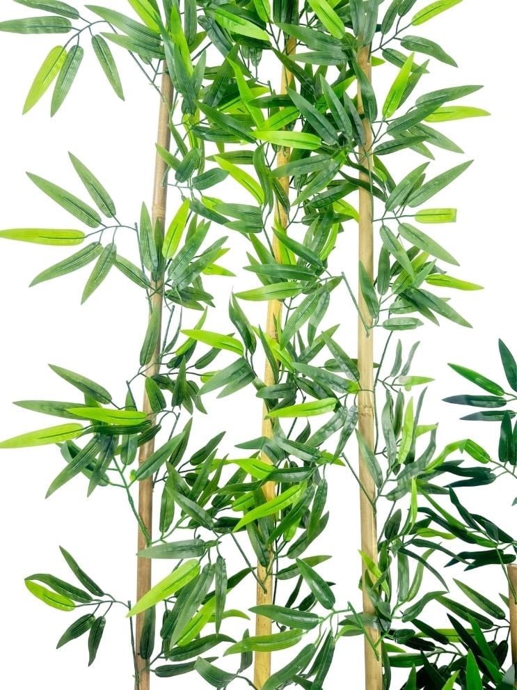 5li Set Yapay Bambu Sopası 8 Yapraklı 70cm Yapay Çiçek Bambu Duvarı Separatör Çiçeği Yapay Çiçek