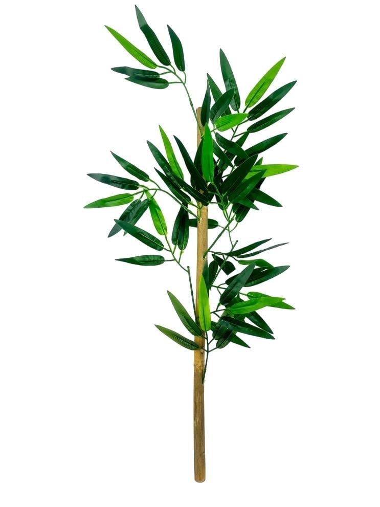 5li Set Yapay Bambu Sopası 8 Yapraklı 70cm Yapay Çiçek Bambu Duvarı Separatör Çiçeği Yapay Çiçek
