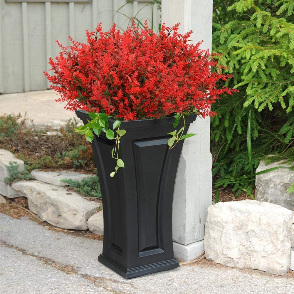 6lı Set Yapay Çiçek Kırmızı Lavanta 7 Dallı Plastik Dekoratif Yapay Bitki