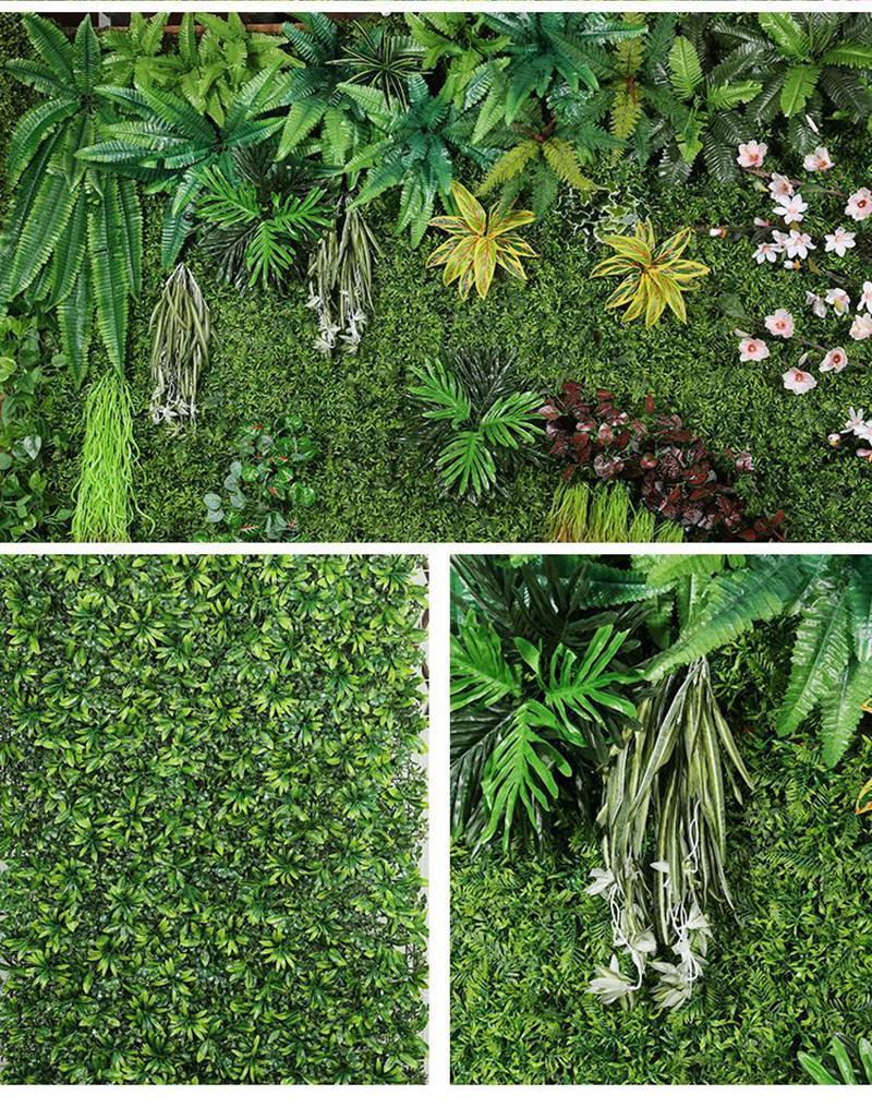 6li Set Yapay Çiçek Yeşillik Bitki Dik Duvar Uygulama Çiçeği 11 Yaprak 6Dal 30*25cm