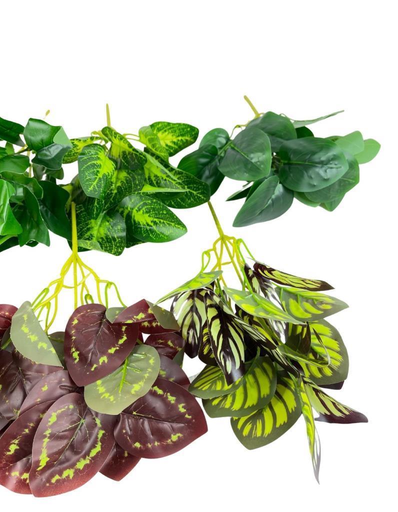 7li Set Yapay Çiçek Yeşillik Dik Duvar Uygulama Çiçeği 5Dal 30*20cm