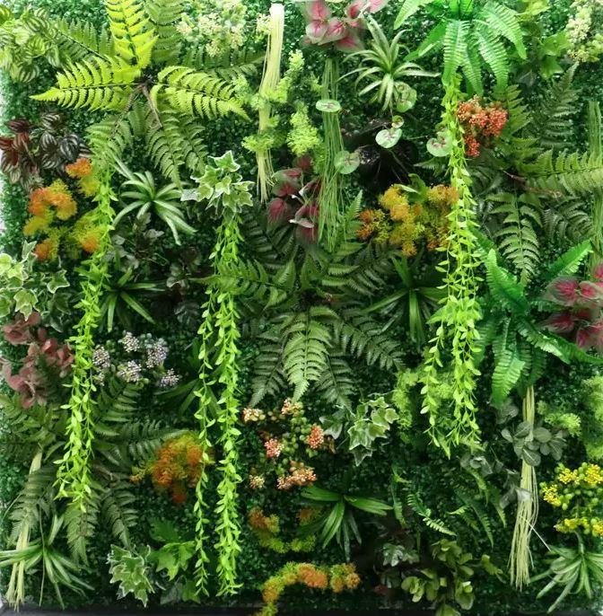 7li Set Yapay Çiçek Yeşillik Dik Duvar Uygulama Çiçeği 5Dal 30*20cm