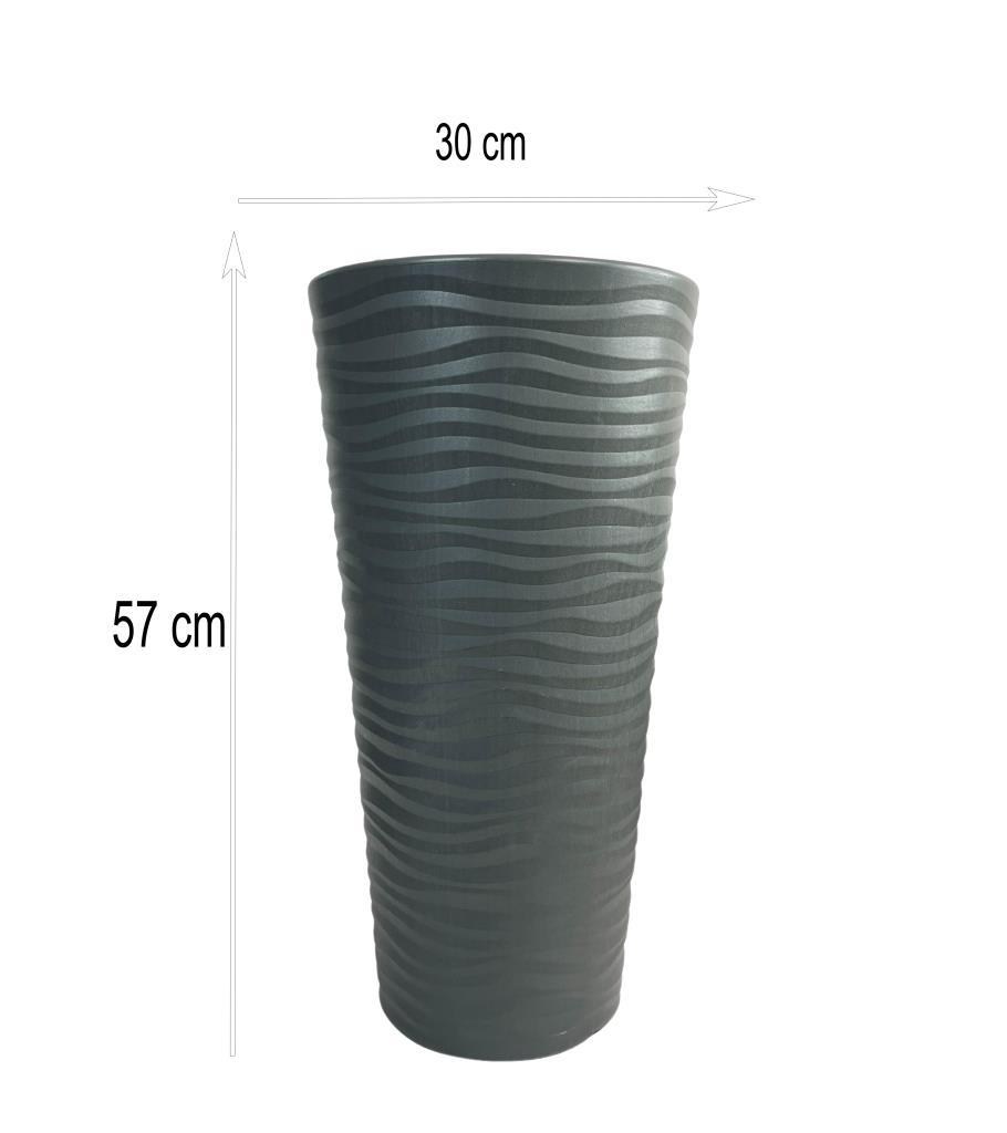 Antrasit Kumsal Vazo Dekoratif Uzun Saksı 5.5 lt  30*57cm
