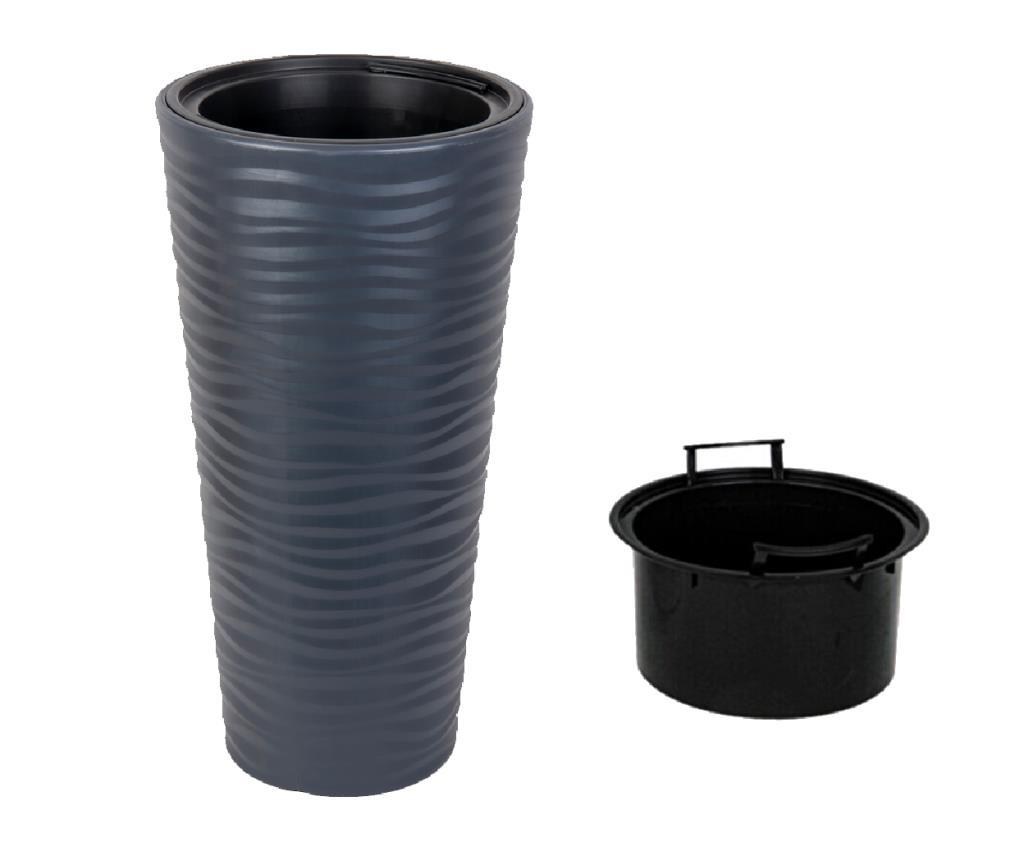Antrasit Kumsal Vazo Dekoratif Uzun Saksı 5.5 lt  30*57cm