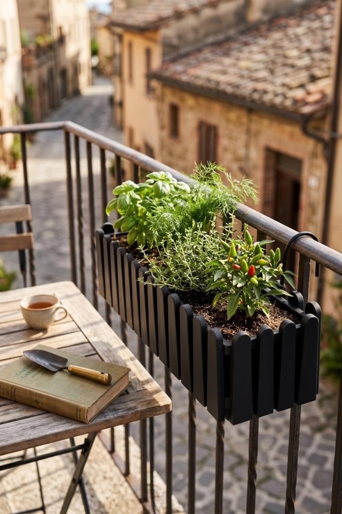 Balkon Saksısı Çit Saksı SİYAH Renk Metal Askı Aparatlı Dekoratif Balkon Saksı 9lt  53cm ib02