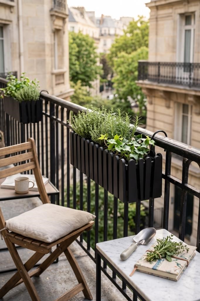 Balkon Saksısı Çit Saksı SİYAH Renk Metal Askı Aparatlı Dekoratif Balkon Saksı 9lt  53cm ib02