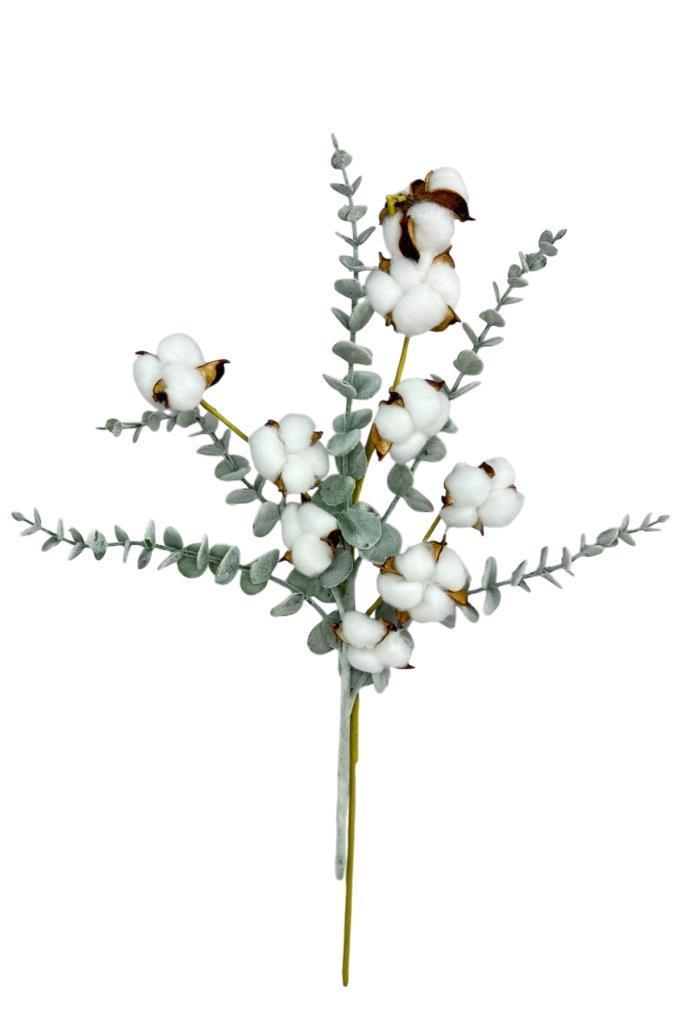Doğal Pamuk Ve Okaliptus Çiçeği Kuru Çiçek Yapay Çiçek 2li Mix  