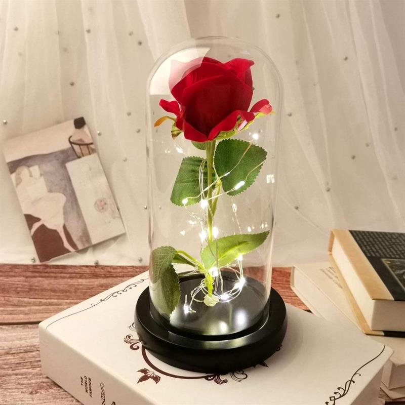 Faunus İçerisinde Yapay Çiçek Kırmızı Gül Ve 3 Fonksiyonlu Periled