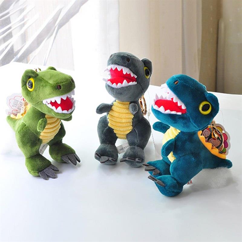 Gri Dinazor Anahtarlık Çanta Süsü Peluş Dinozor Anahtarlık