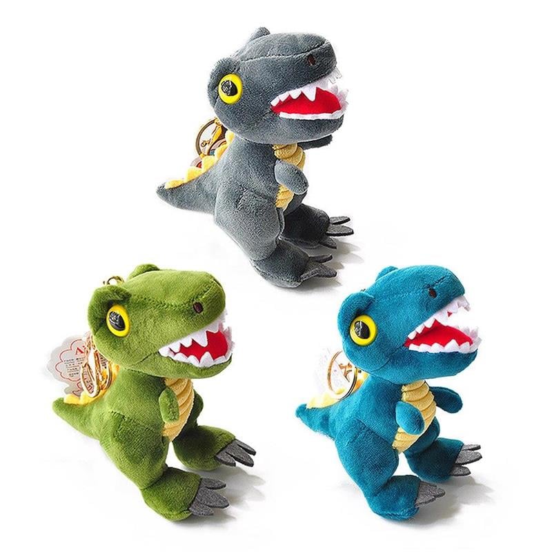 Gri Dinazor Anahtarlık Çanta Süsü Peluş Dinozor Anahtarlık