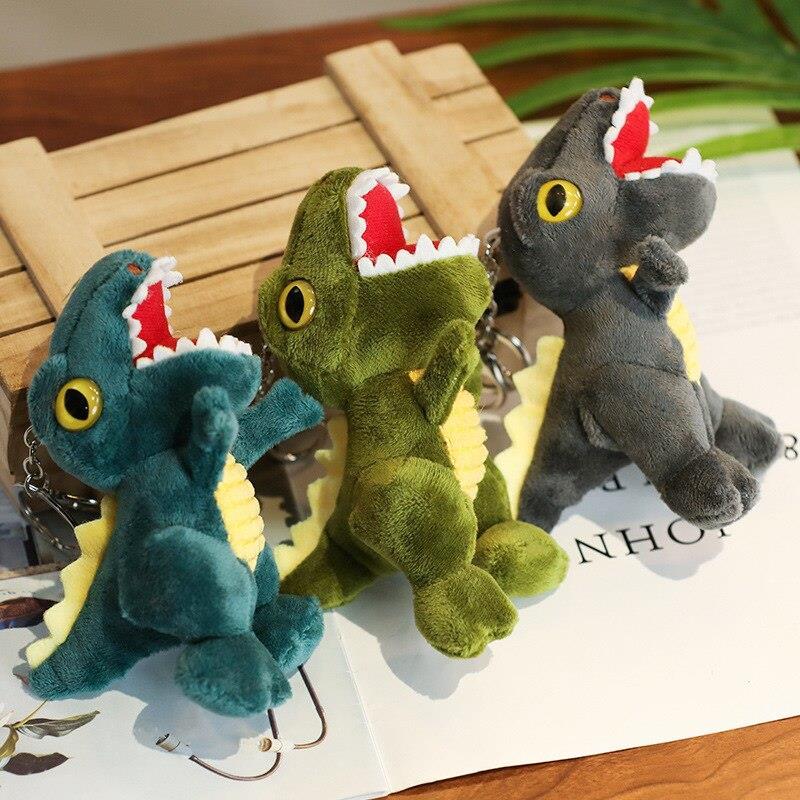 Gri Dinazor Anahtarlık Çanta Süsü Peluş Dinozor Anahtarlık