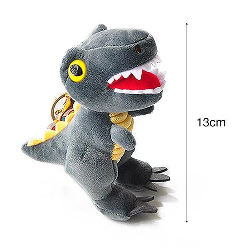 Gri Dinazor Anahtarlık Çanta Süsü Peluş Dinozor Anahtarlık