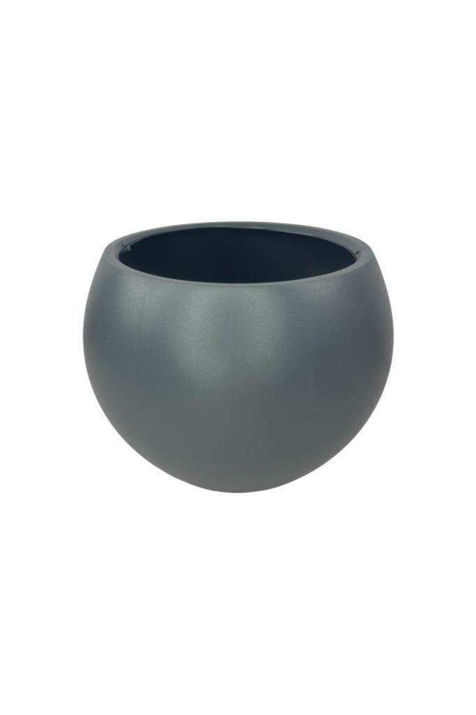 Küre Yuvarlak Top Vazo Dekoratif Saksı ANTRASİT 25*20cm