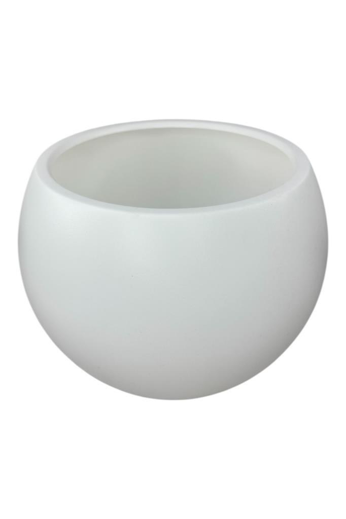 Küre Yuvarlak Top Vazo Dekoratif Saksı BEYAZ 38*30cm