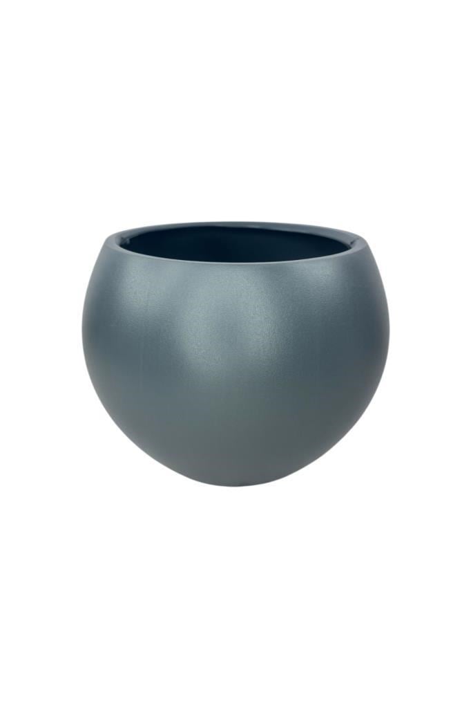 Küre Yuvarlak Top Vazo Dekoratif Saksı ANTRASİT 25*20cm