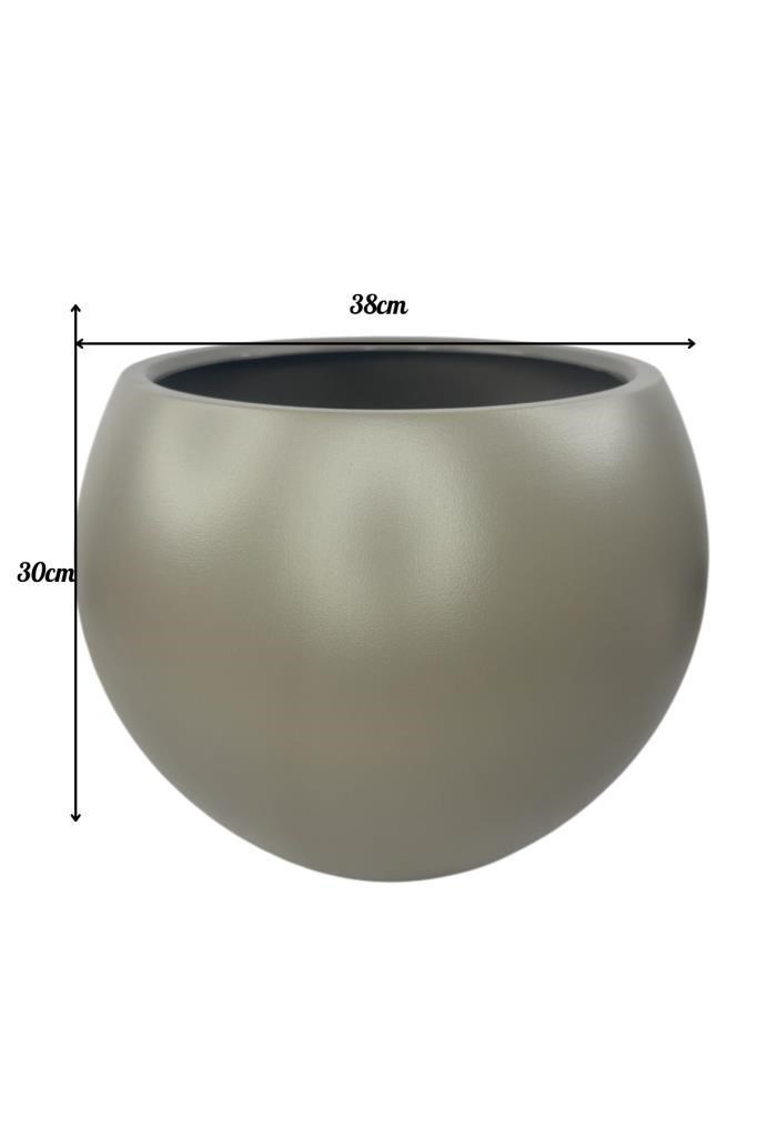 Küre Yuvarlak Top Vazo Dekoratif Saksı MOKKA 38*30cm