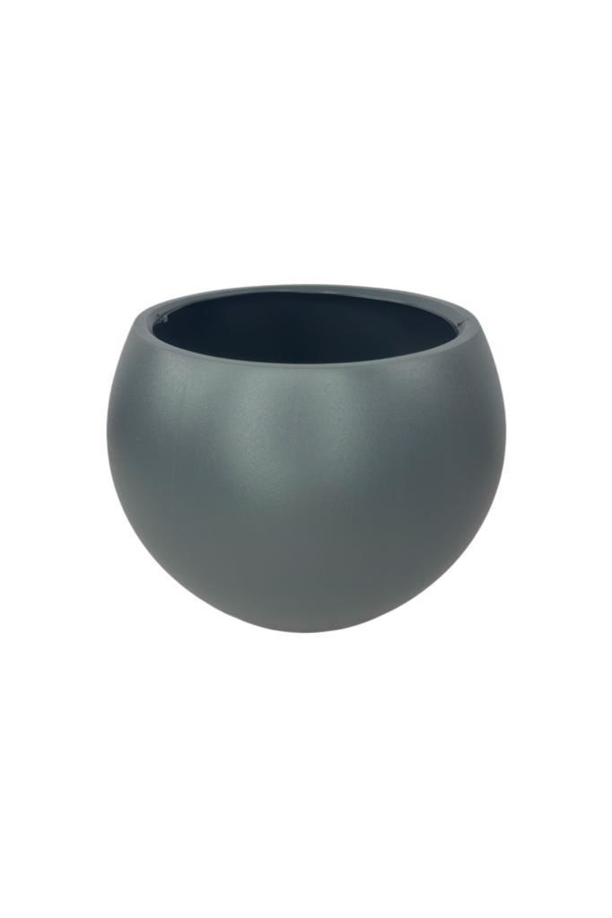 Küre Yuvarlak Top Vazo Dekoratif Saksı ANTRASİT 25*20cm