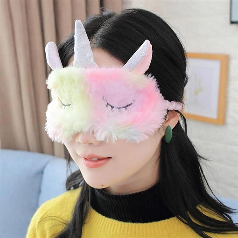 Peluş Unikorn Uyku Göz Bandı Unicorn sleep Eye Covers Hediye