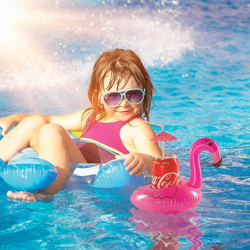 Pembe Flamingo Şişme Bardak Simidi İçecek Tutacağı