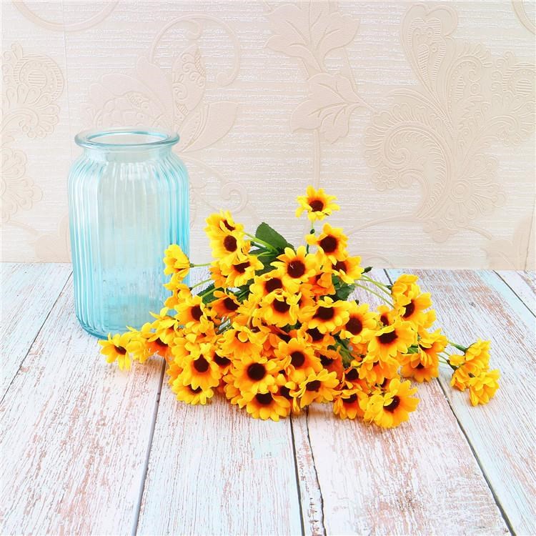 Sarı Papatya Yapay Çiçek 30 cm 6 Dal 24 Kafa